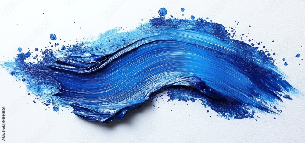 Poster abstract blue paint stroke: a dynamic expression of color and texture