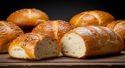 Fototapeta premium Fresh Country Bread with Crisp Shell and Soft Center