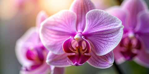 Close-Up Macro Shot of Exotic Orchid Bloom with Intricate Petal Details and Rich Purple Hues — Editorial-Quality Ultra Detailed Flower Portrait for Botanical, Spa, and Skincare Branding