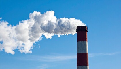 青空に立ち上る煙突の煙と空気の流れ