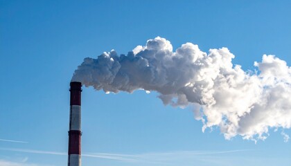 青空に立ち上る煙突の煙と空気の流れ