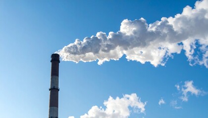 青空に立ち上る煙突の煙と空気の流れ