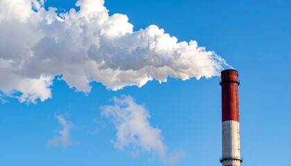 青空に立ち上る煙突の煙と空気の流れ