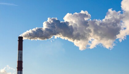 青空に立ち上る煙突の煙と空気の流れ