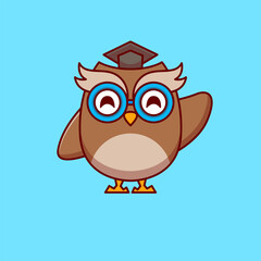 Cute Owl Cartoon Illustration– Educational Theme Cartoon Illustration
