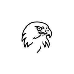 Eagle Head Outline: Simple Vector Illustration