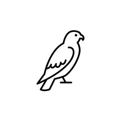 Hawk Icon - Minimalist Line Art Bird of Prey Illustration