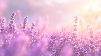 Majestic lavender fields in full bloom, creating a soothing landscape