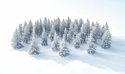 Naklejka premium Snowy Coniferous Forest Winter Landscape