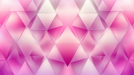 Fototapeta premium Abstract background with geometric shapes in shades of pink and white. Triangle shapes create a symmetrical mosaic pattern, suitable for modern design projects.