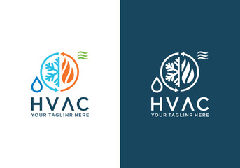 HVAC service logo design. fan and HVAC repair logo