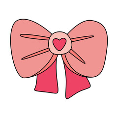 cute ribbon doodle transparent background