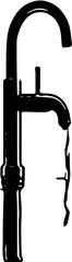 vector illustration of water tap with water drop