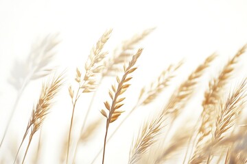 ears of wheat, he wheat is golden in color and appears to be dried