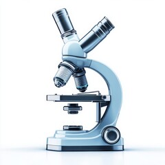 Laboratory microscope science equipment isolated on white background