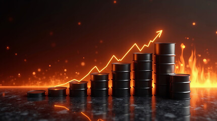 Elegant Oil Price Surge with Gradient Background and Energy Market Concept