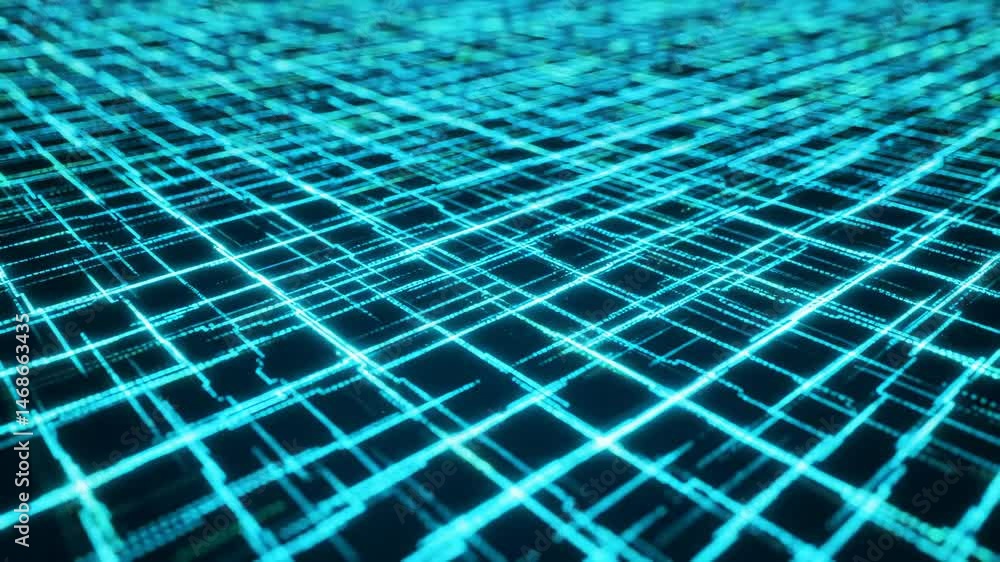 Poster abstract grid flowing animation technology background