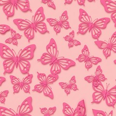 Pink Butterfly Pattern Background Texture