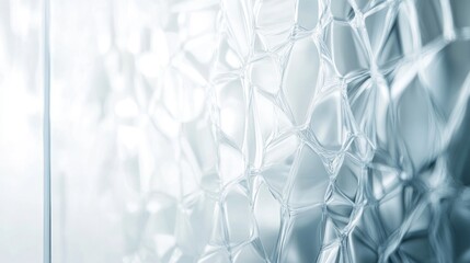 Abstract geometric pattern of light, translucent shapes.  A complex network of  interlocking forms