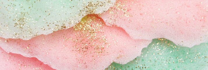 Fototapeta premium Delicate Pastel Layers with Gold Glitter