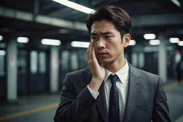 歯が痛い会社員の男性