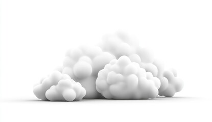Abstract white cloud-like forms cluster together