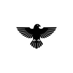 Eagle Silhouette: Majestic Bird of Prey Vector Illustration