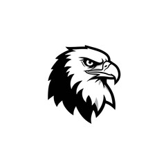 Eagle Head Mascot: Bold Black and White Illustration