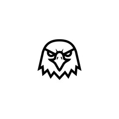 Bold Eagle Head - Minimalist Line Art Vector Illustration