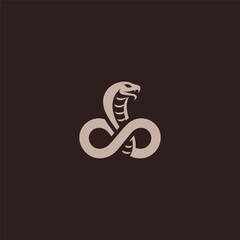 Cobra logo forming an infinity symbol in sleek design.