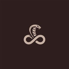 Cobra logo forming an infinity symbol in sleek design.