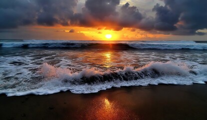 Obraz premium Tranquil Twilight: Serene Seascape at Dusk