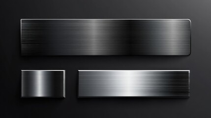 Obraz premium Metallic brushed plates on dark background