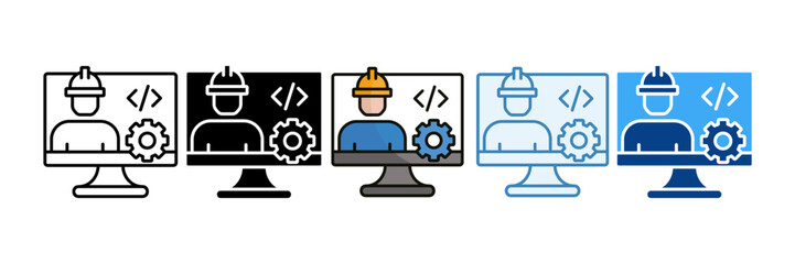 Software Engineering Icon Set Multiple Style Collection