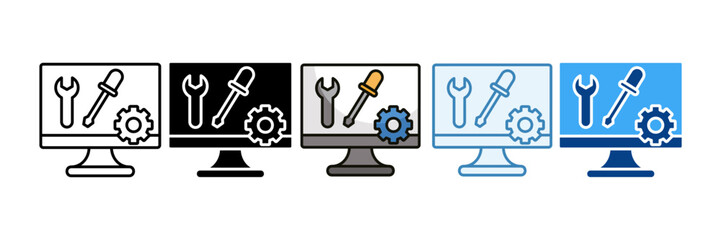 Maintainability Icon Set Multiple Style Collection