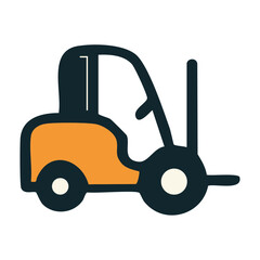 Colorful Vector of a Forklift Truck