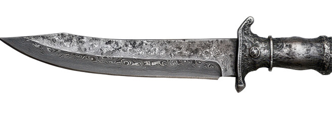 Ornate, damascus steel blade knife © Meyka