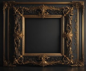 Black & gold ornate frame, shimmering accents,  gold,  party