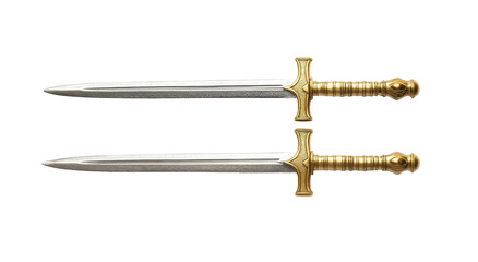 Two parallel swords with gold handles