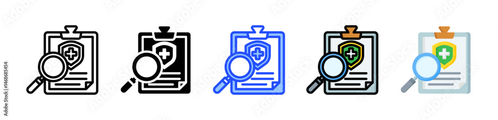 Poster health icon collection with multiple styles