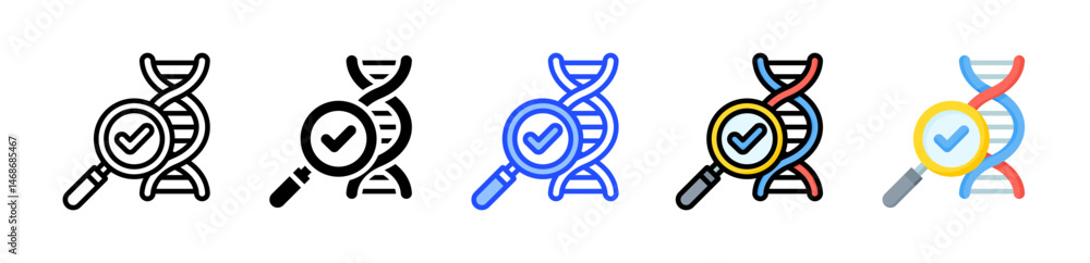 Poster dna icon collection with multiple styles