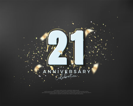 Bold number 21. premium design for 21st anniversary celebration.