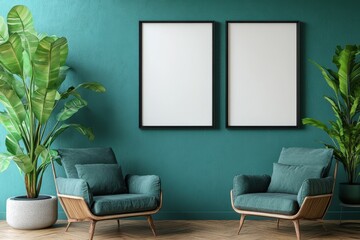 Blank square frames offer perfect templates to showcase custom artwork in elegant home settings