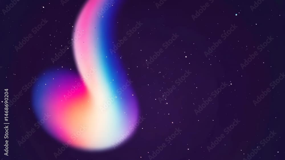 Poster abstract nebula gradient with stars background in dark purple tones and smooth light effects for mod
