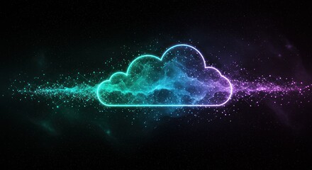 Obraz premium Stylized cloud illustration with vibrant colors against a dark background.