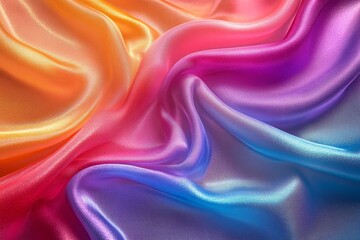 Fototapeta premium Neon Color Silk Digital Background, Generative AI