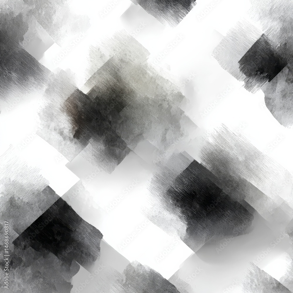 Leinwandbilder Abstract Grayscale Strokes: Dynamic Composition of Intersecting Lines and Washes with a Modern and Artistic Feel