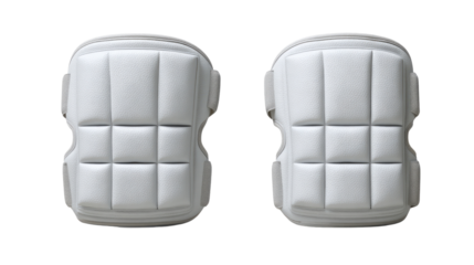 Protective Knee Pads: Showcasing a pair of pristine, white knee pads, this image captures the essence of safety and protection, essential for various physical activities and professions.