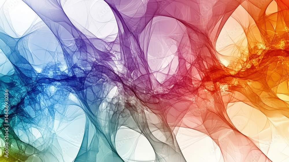 Poster Creative space with fractal patterns vibrant colors and abstract art in digital design from a top-down view