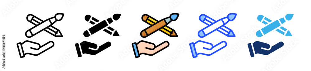 Poster art icon collection with multiple styles